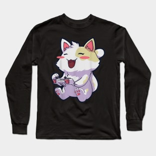 Anime Gamer Gaming Video Games Cat Long Sleeve T-Shirt